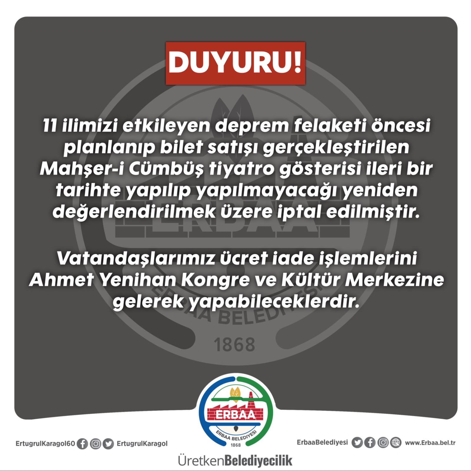 Mahşer-i Cümbüş Tiyatro Gösterisi Hakkında. 21.02.2023